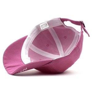 Pink cotton crown baseball cap for toddler girls featuring adjustable metal back buckle