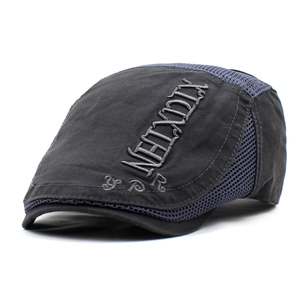 Summer Breathable Mesh Beret Hat Men Women Cotton Flat Cap Adjustable Vintage Newsboy Cap Sunshade Outdoor Casual Streetwear Hat