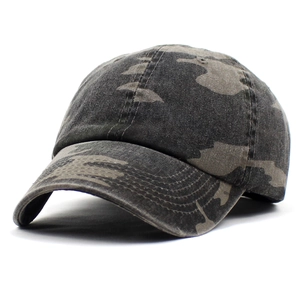 Camouflage Cotton Baseball Cap For Men Women Adjustable Washed Distressed Outdoor Sunshade Sports Sun Hat Camo Peak Cap