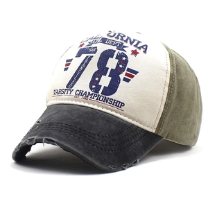 Retro Washed Cotton Baseball Cap California 78 Distressed Varsity Patchwork Adjustable Outdoor Sports Sunshade Hat Unisex