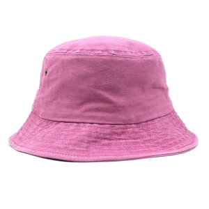 Classic cotton bucket hat in deep pink featuring sun protection and breathable metal grommets