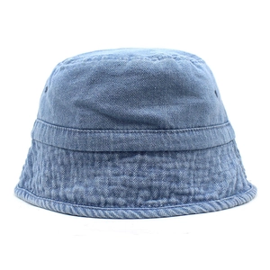 Classic blue denim bucket hat with reinforced stitching and ventilation eyelets