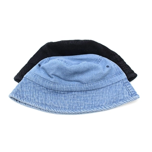 Classic blue and black denim bucket hats for men and women, stylish foldable travel headwear