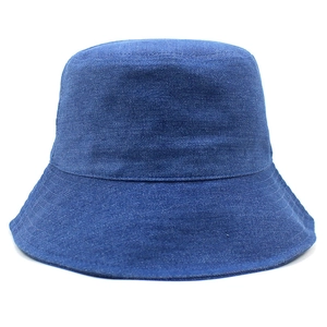 Women Men Denim Bucket Hat Wide Brim Foldable Sun Protection Outdoor Casual Fisherman Cap Solid Color Washed Denim Sun Hat