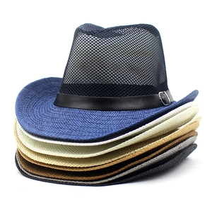 Chapeau de paille d'été respirant avec bande en cuir, disponible en plusieurs couleurs