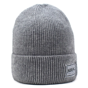 Berretto in Maglia Caldo Per Uomo Donna Tinta Unita Invernale A Coste Con Toppa Lettera Casual Outdoor Soft Skull Cap