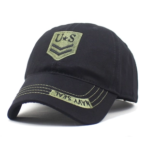 Berretto da baseball militare nero con scudo US ricamato e scritta Navy Seal