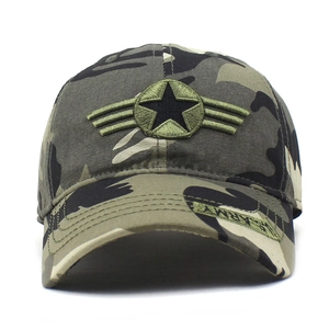 Detailed embroidery of star badge and US ARMY label on camo military baseball cap