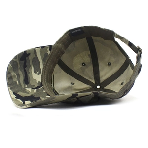 Men's jungle camouflage cotton baseball cap with adjustable strap and 6-panel design