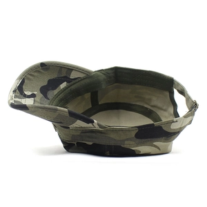 Classic woodland camouflage flat top army patrol hat with adjustable back strap for men