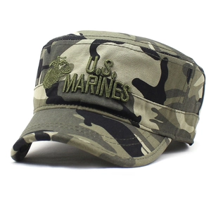 U.S. Marines embroidery camouflage flat top military cap for outdoor sports and sun protection