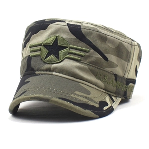 Men's woodland camouflage patrol cap with US Air Force embroidery and star badge