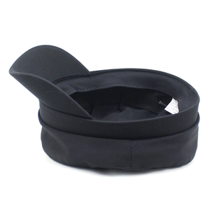 Classic black cotton blend navy sailor hat with stylish curved brim and soft inner lining