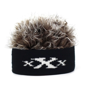 Funny Wig Hat Novelty Knitted Beanie With Synthetic Hair Hip Hop Streetwear Street Style For Adult Party Cosplay Costume Accessories