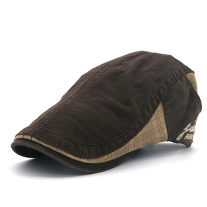 Vintage Cotton Blend Ivy Cap For Men Women Adjustable Flat Cap Casual Newsboy Beret Hat With Letter Embroidery Sunshade Outdoor