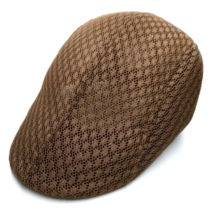 Breathable dark brown mesh ivy cap for sun protection featuring a vintage woven texture