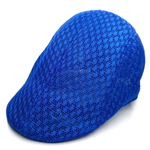 Breathable bright blue mesh ivy cap for men and women featuring a vintage summer style