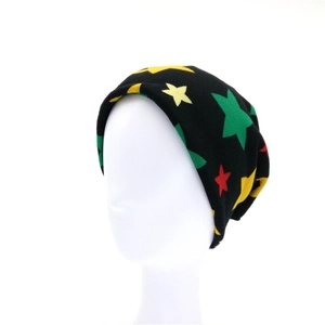 Women Faux Cashmere Knitted Slouchy Beanie Hat Multi-Color Star Pattern Warm Turban Hat Casual Thermal Headwear Winter