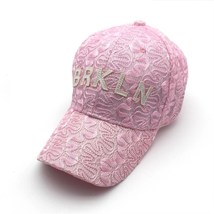 Women Fashion Lace Floral Baseball Cap BRKLN Letter Embroidery Adjustable Sun Hat For Outdoor Casual Travel Beach