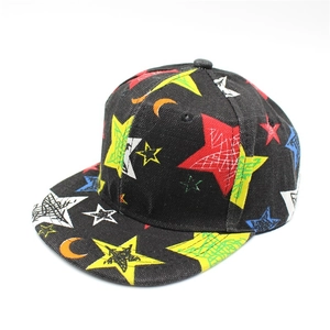 Berretto da Baseball in Acrilico per Bambini Tesa Piatta Cappello Hip Hop Occhiali Colorati Lettere Stella Stampa Parasole Snapback