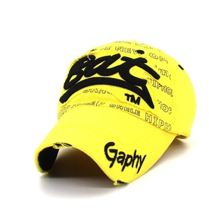 Hip Hop Distressed Letter Embroidery Baseball Cap Cotton Blend Adjustable Outdoor Sun Hat For Men Women Retro Streetwear Cap