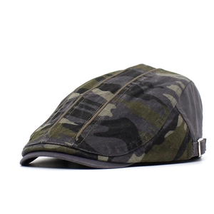 Vintage camouflage duckbill beret cap with metal buckle for outdoor leisure