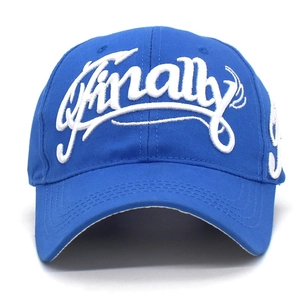 Cappellino da baseball blu navy con ricamo finally 3D bianco e visiera curva classica