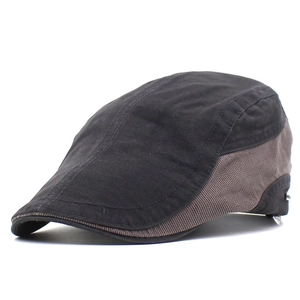 Men Vintage Cotton Flat Cap Adjustable Patchwork Ivy Cabbie Hat Retro Beret Outdoor Sunshade Newsboy Hat For Men