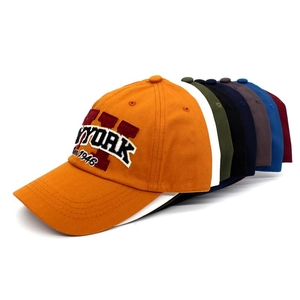 Classic cotton New York baseball caps in eight assorted colors with 3D embroidery detail