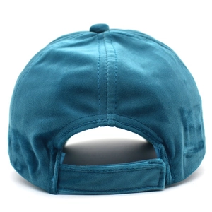 Premium deep teal velvet baseball cap with adjustable back strap for kids and women