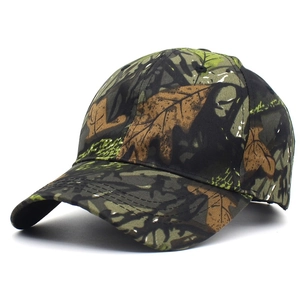 Casquette de Baseball Camouflage Jungle Extérieur Imprimé Feuilles Tactique Pare-soleil Chapeau Réglable pour Randonnée Camping Pêche Homme Femme