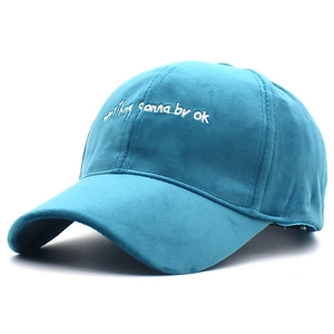Everything Gonna Be Ok Letter Embroidered Velvet Baseball Cap For Women Children Casual Sun Hat Outdoor Peaked Peaked Cap