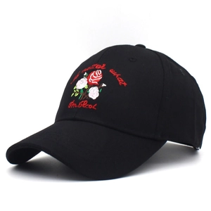 Women Rose Embroidery Baseball Cap Cotton Adjustable Summer Outdoor Sun Hat Curved Brim Floral Casual Sport Cap