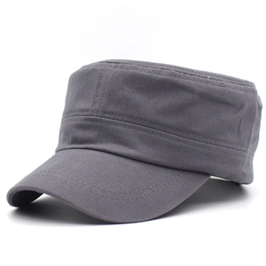 Cotton Cadet Cap For Men Women Solid Color Military Style Flat Top Hat Adjustable Summer Sun Protection Outdoor Casual Patrol Hat