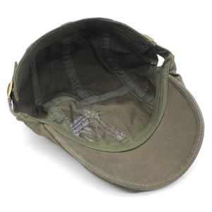 Casquette de patrouille en coton vert armée vue intérieure avec boucle réglable en métal