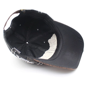 Casquette de baseball en coton noir vintage avec broderie San Francisco et boucle en métal