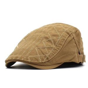 Vintage Cotton Flat Cap For Men Women Embroidery Stitching Adjustable Ivy Cap Newsboy Beret Hat Outdoor Travel Fashion Headwear
