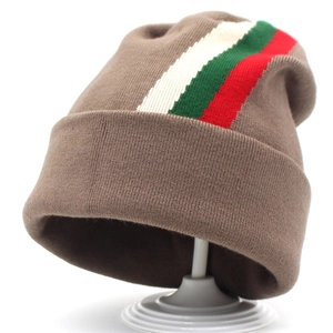 Korean Fashion Striped Knitted Beanie Hat Men Women Winter Warm Wool Blend Cuffed Skull Cap Casual Knitted Hat For Outdoor