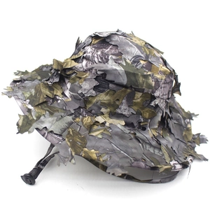 Cappello da pescatore mimetico con foglie 3D per caccia e attività all'aperto estive