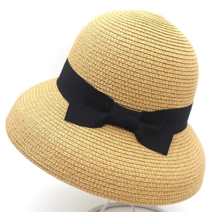 Cappello di Paglia Estivo da Donna Elegante Fiocco in Satin Nero Pieghevole Tesa Larga per Vacanze al Mare Cappello Intrecciato