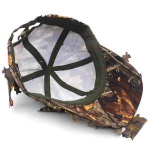 3D bladcamouflage baseballpet voor de jacht met metalen gesp en mesh voering binnenkant