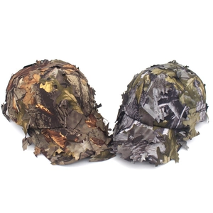 3D-blad camouflage tactische petten voor de jacht in bruine en grijze patronen