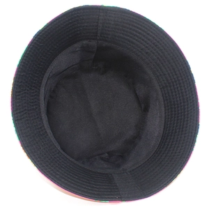 Detail view of the black fabric lining and precise stitching of the pineapple bucket hat