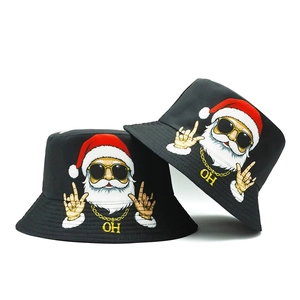 Bobs noirs à la mode avec imprimé Père Noël cool pour le style de la saison de Noël