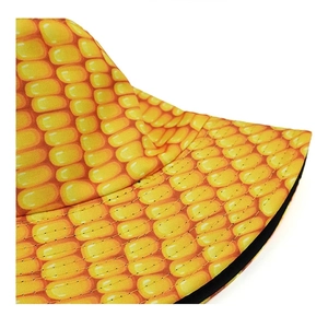 Creative corn kernel print bucket hat for men and women with reversible double-sided design