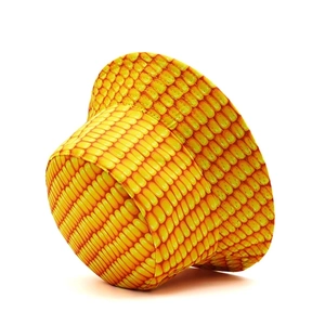 Creative corn kernel pattern bucket hat with double-sided design for outdoor fashion