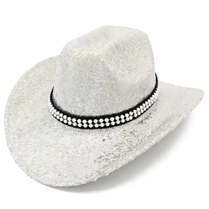 Glitzer Pailletten Westlicher Cowboyhut Mit Kunstperlenband Für Damen Herren Glänzende Festival Party Auftritt Kostüm Fedora Hut