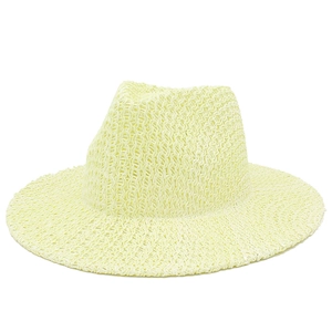 Chapeau Panama classique en paille à large bord et texture tissée pour l'extérieur en été