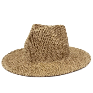Chapeau Fedora en Paille de Papier à Bord Large de Haute Qualité Homme Femme Panama Chapeau de Soleil Bord Plat Plage Été Protection UV