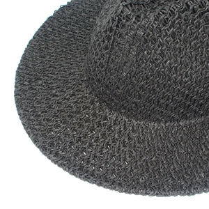 Chapeau de jazz Panama noir moderne avec texture tressée respirante pour protection solaire
